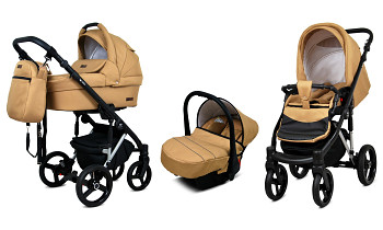 Kombinovaný kočárek Baby Lux UZO Alu Silver Sand Pearl s autosedačkou za příplatek