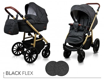 Kočárek Baby Lux Aspero Black Flex