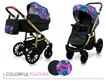 Kočárek Baby Lux Aspero Colorful Feathers