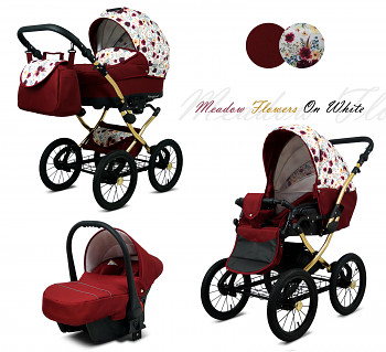 Kočárek Baby Lux Margaret Alu Gold Meadow - autosedačka za příplatek