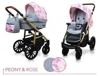 Kočárek Baby Lux Aspero Peony and Rose