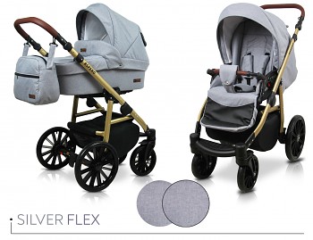 Kočárek Baby Lux Aspero Silver Flex
