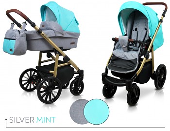 Kočárek Baby Lux Aspero Silver Mint