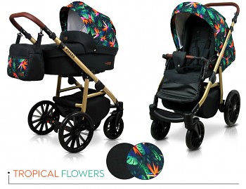 Kočárek Baby Lux Aspero Tropical Flowers