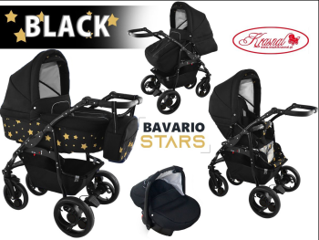 Kočárek Krasnal Bavario Stars 01 černá