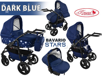 Kočárek Krasnal Bavario Stars 03 modrá