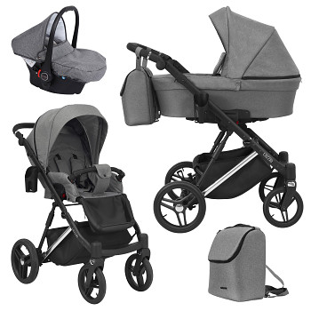 Kočárek Kunert Lazzio Premium Silver 06 šedý s autosedačkou za příplatek