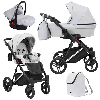 Kočárek Kunert Lazzio Premium Silver 09 popel eco s autosedačkou za příplatek