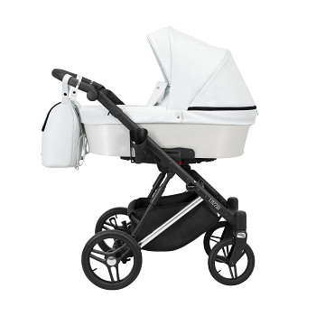 Hluboký kočárek Kunert Lazzio Premium Carry Silver 16 bílý eco