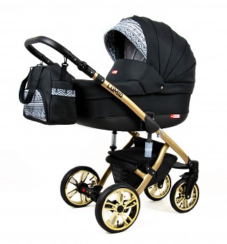 Kočárek Baby Lux Lumio Aztec Black 06 - zlatý podvozek