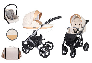 Kočárek Kunert Mila Premium Graphite 03 jeans cream + gold s autosedačkou za příplatek