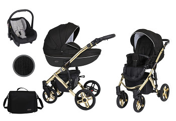 Kočárek Kunert Mila Premium Gold 04 černá s autosedačkou za příplatek
