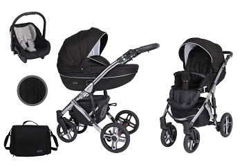 Kočárek Kunert Mila Premium Graphite 04 černá s autosedačkou za příplatek