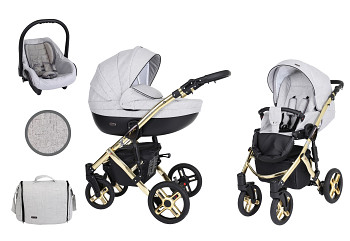 Kočárek Kunert Mila Premium Gold 06 šedá s autosedačkou za příplatek
