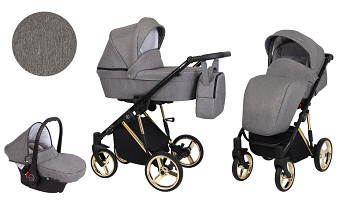 Kočárek Kunert Molto Premium Gold Chrome 02 grafit + jeans s autosedačkou za příplatek