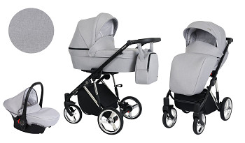 Kočárek Kunert Molto Premium Silver Chrome 06 šedý s autosedačkou za příplatek