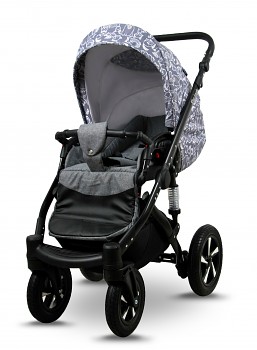 Kočárek Baby Lux Sky Lark Soft Alu Black Grey Animals
