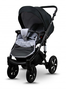 Kočárek Baby Lux Sky Lark Soft Alu Black Silver Flex Black
