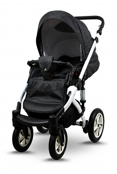 Kočárek Baby Lux Sky Lark Soft Alu White Black Flex