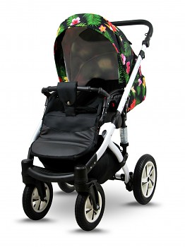 Kočárek Baby Lux Sky Lark Soft Alu White Paradise Flowers