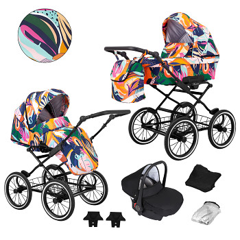 Kočárek Kunert Romantic New Black 01 s autosedačkou za příplatek