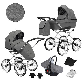 Kočárek Kunert Romantic New Grey 06 s autosedačkou za příplatek