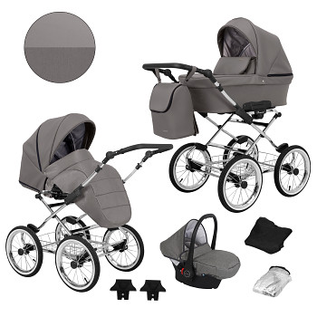 Kočárek Kunert Romantic New Grey 10 s autosedačkou za příplatek 