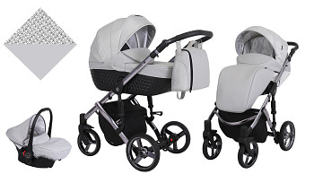 Kombinovaný kočárek Kunert Tiaro Premium Graphite 05 šedý s autosedačkou za příplatek