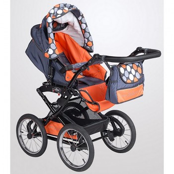 Kočárek Krasnal Polaris 02 šedá + oranžová + puntík 2018