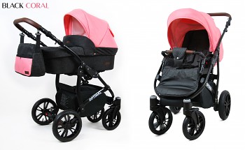 Kočárek Baby Lux Optimal Black Black Coral 2019