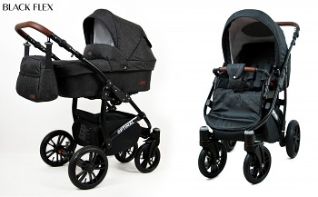 Kočárek Raf-Pol Optimal Black 02 Black Flex