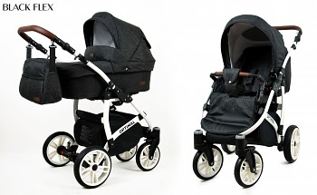 Kočárek Baby Lux Optimal White Black Flex 2019