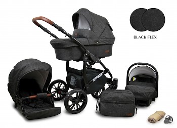 Kočárek Raf-Pol Optimal Black 02 Black Flex