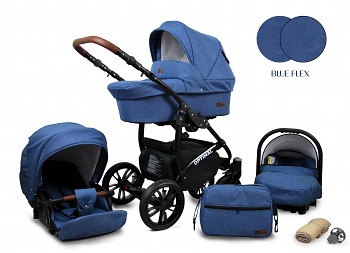 Kočárek Baby Lux Optimal Black Blue Flex 2019