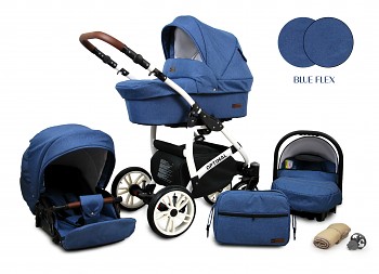 Kočárek Baby Lux Optimal White Blue Flex 2019