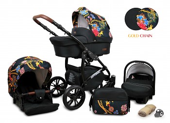 Kočárek Baby Lux Optimal Black Gold Chain 2019