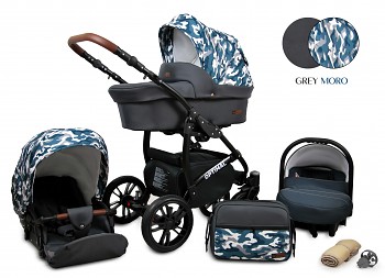 Kočárek Baby Lux Optimal Black Grey Moro 2019