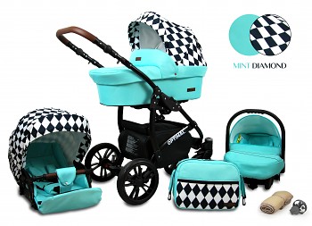 Kočárek Raf-Pol Optimal Black 12 Mint Diamond