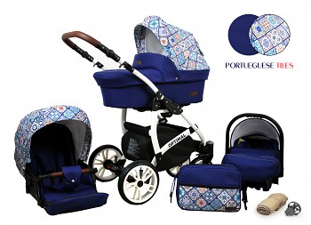 Kočárek Baby Lux Optimal White Portueguese Tilese 2019