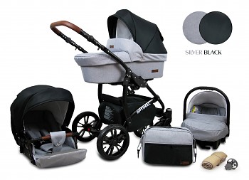 Kočárek Raf-Pol Optimal Black 16 Silver Black