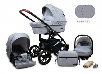 Kočárek Baby Lux Optimal Black Silver Flex 2019