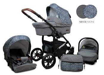 Kočárek Baby Lux Optimal Black Silver Stone 2019