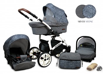 Kočárek Baby Lux Optimal White Silver Stone 2019