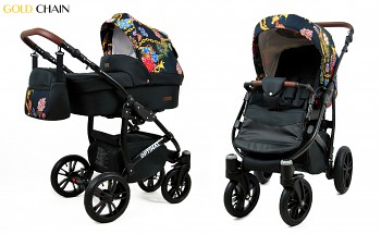Kočárek Baby Lux Optimal Black Gold Chain 2019