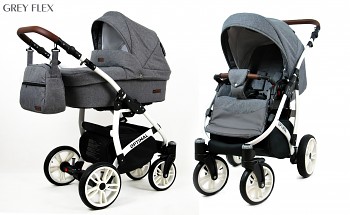 Kočárek Baby Lux Optimal White Grey Flex 2019