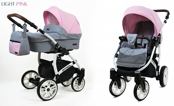 Kočárek Baby Lux Optimal White Light Pink 2019