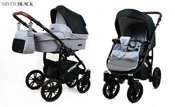 Kočárek Raf-Pol Optimal Black 16 Silver Black
