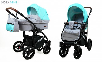 Kočárek Baby Lux Optimal Black Silver Mint 2019