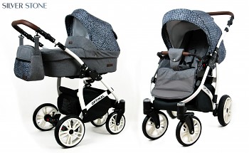 Kočárek Baby Lux Optimal White Silver Stone 2019