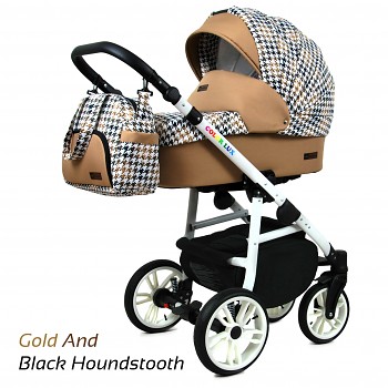 Raf-Pol Colorlux White Gold and Black Houndstooth